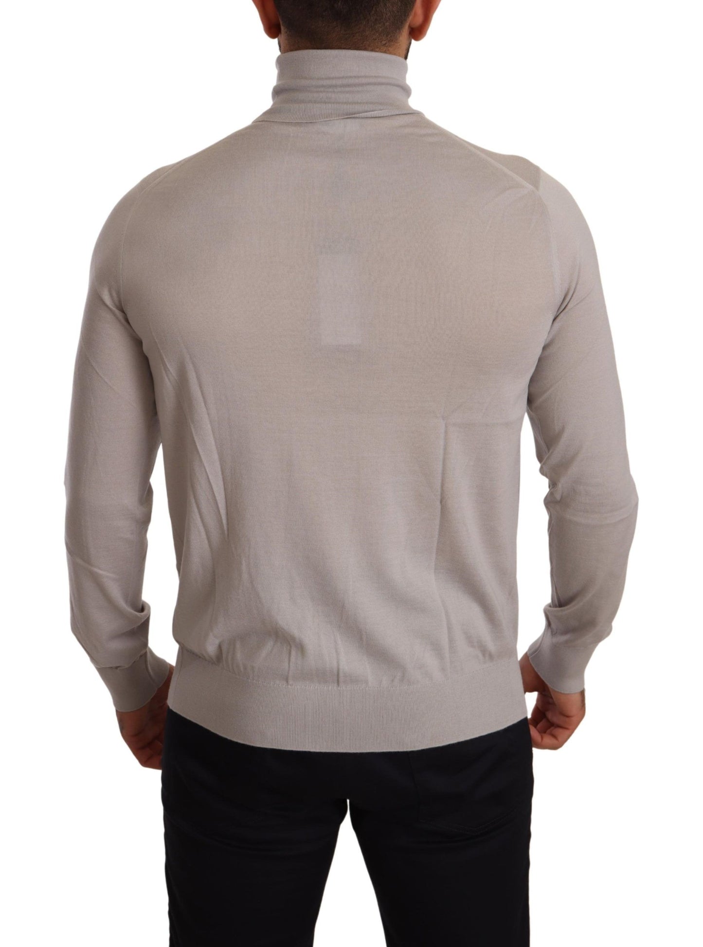 Maglione pullover dolcevita in cashmere grigio