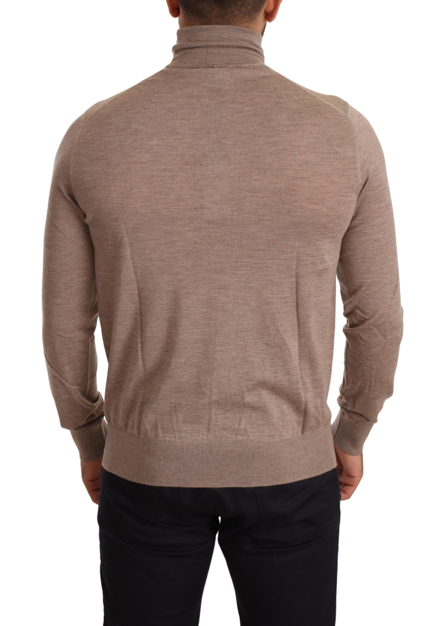 Maglione pullover dolcevita in cashmere marrone