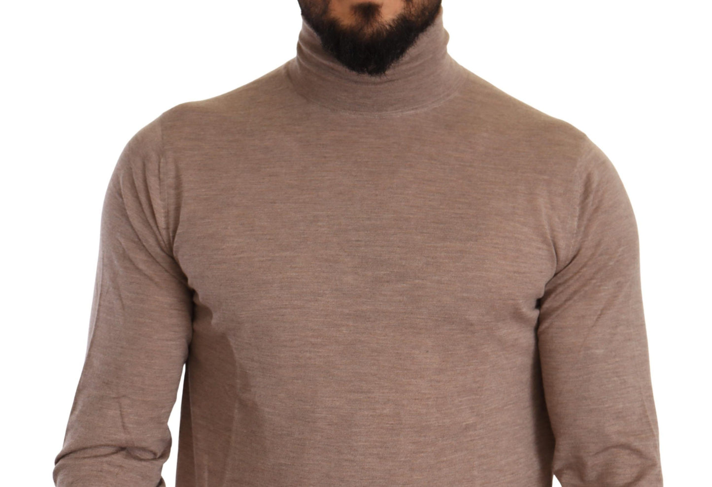 Maglione pullover dolcevita in cashmere marrone