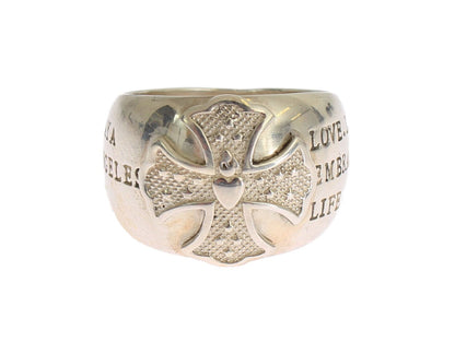 Bague en argent sterling 925 pour femme avec croix