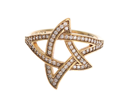 Gold Star Clear CZ Gold 925 Silber Ring