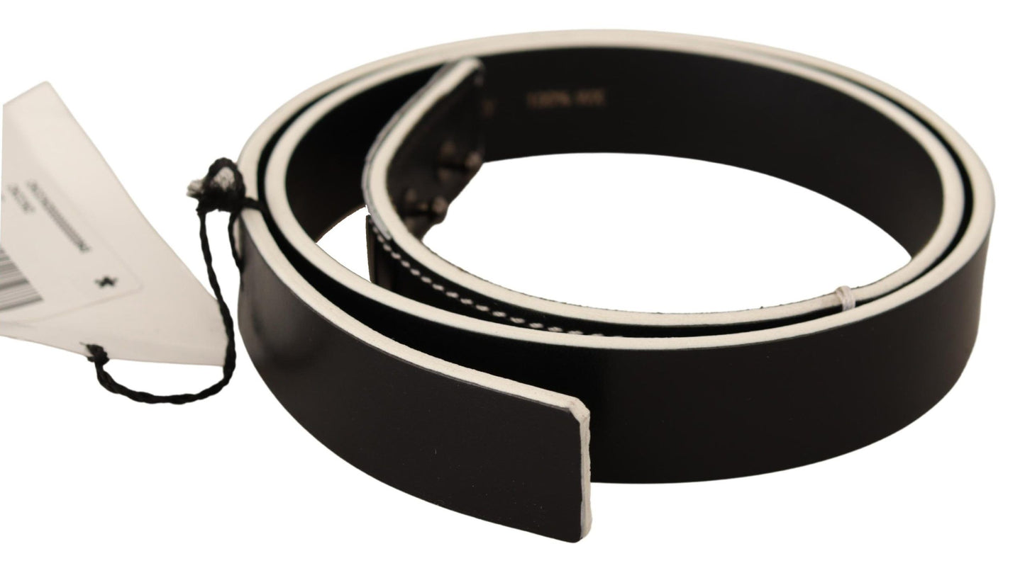 Ceinture de taille de mode en cuir blanc noir