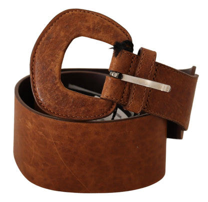 Ceinture à boucle de taille en cuir marron