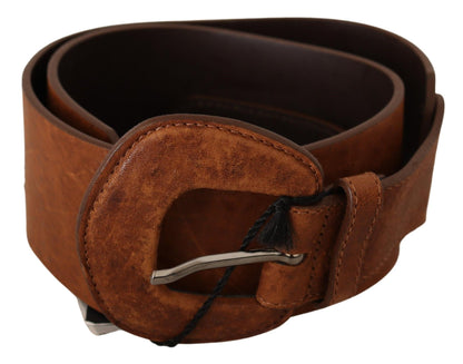 Ceinture à boucle de taille en cuir marron