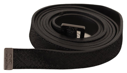 Ceinture en cuir noir avec boucle en métal