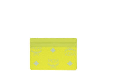 Porta carte di credito in pelle Visetos Spectrum Diamond Mini giallo neon