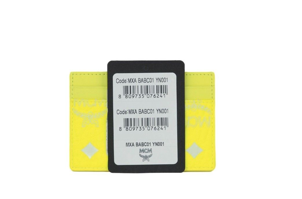 Porta carte di credito in pelle Visetos Spectrum Diamond Mini giallo neon