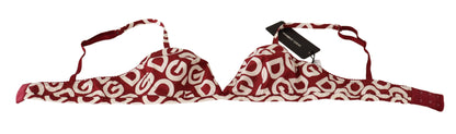 Intimo reggiseno in cotone senza ferretto con stampa DG rosso bianco