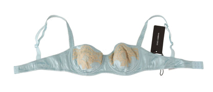 Sous-vêtements de soutien-gorge balconnet semi-rembourré bleu clair