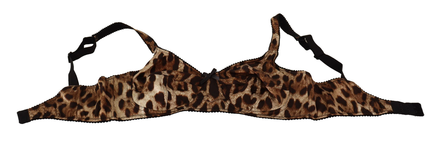 Intimo reggiseno da donna leopardato marrone