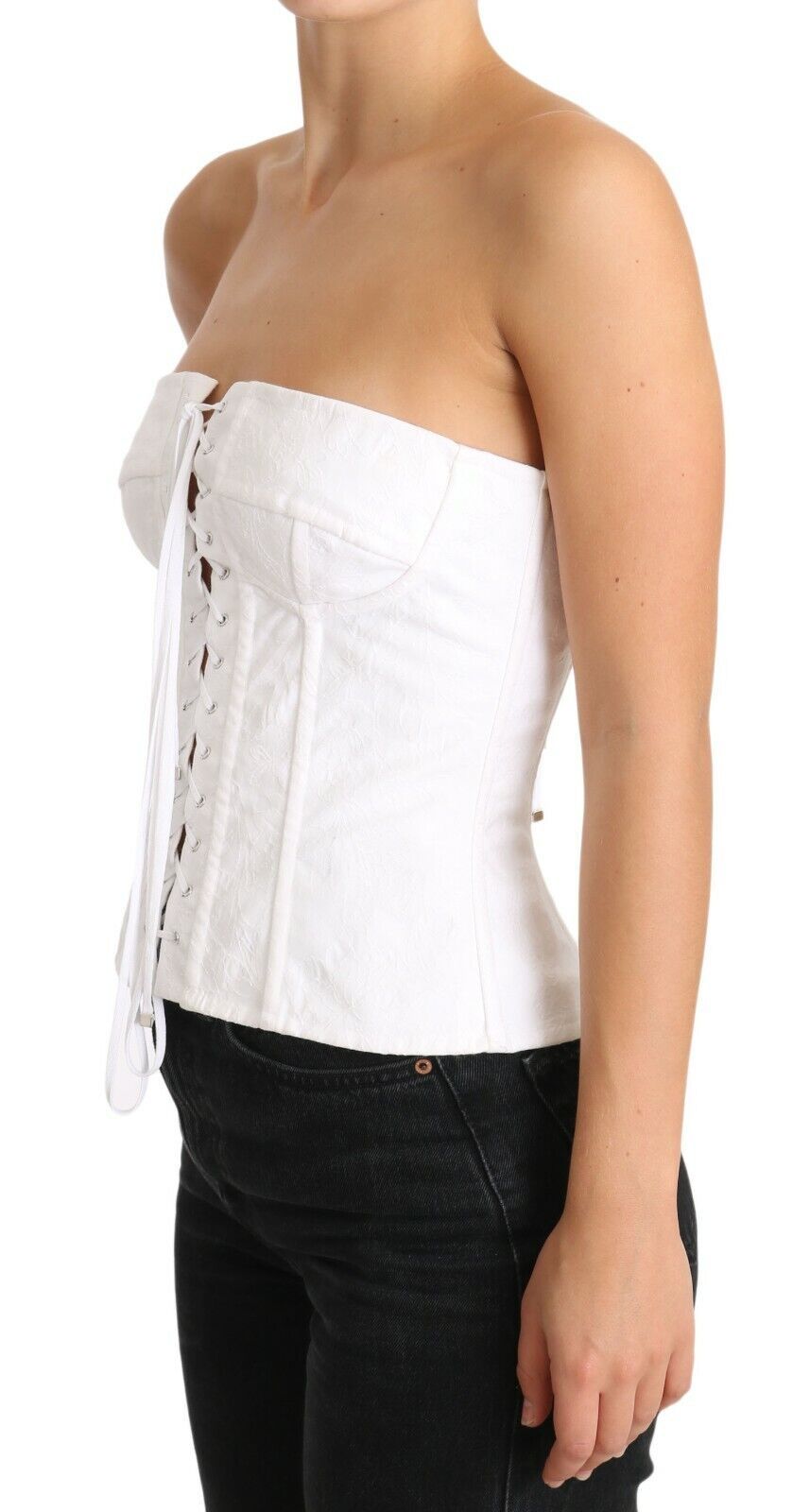 Corsetto bustier in cotone bianco PALERMO