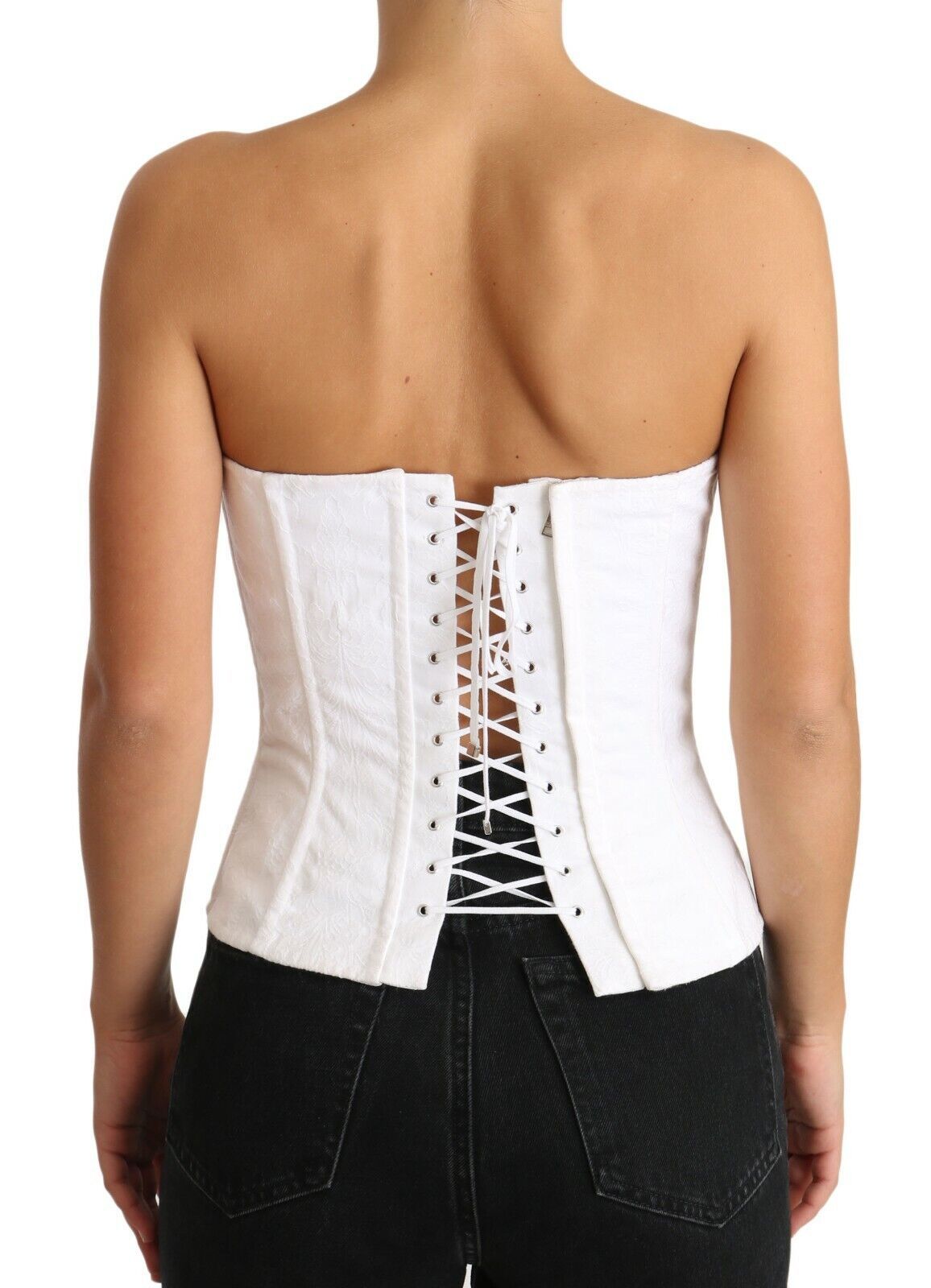 Corsetto bustier in cotone bianco PALERMO