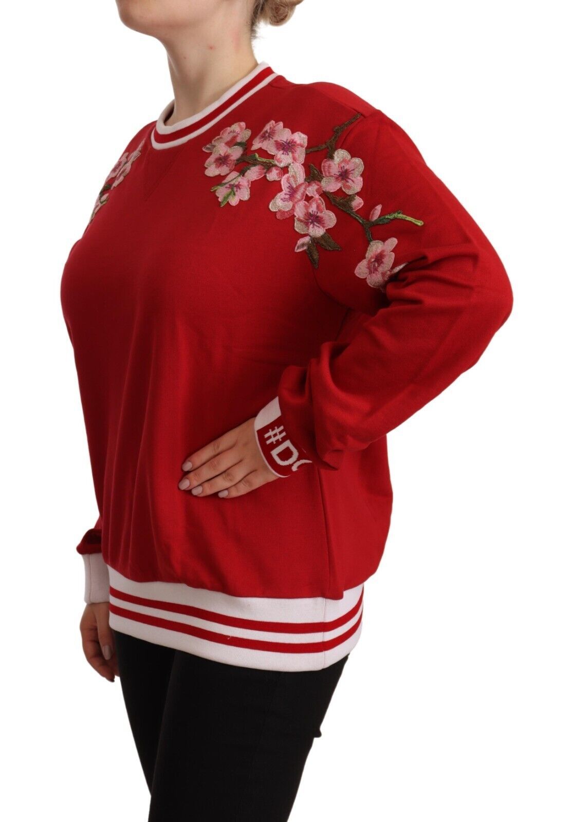 Maglione pullover #DGlove girocollo in cotone rosso