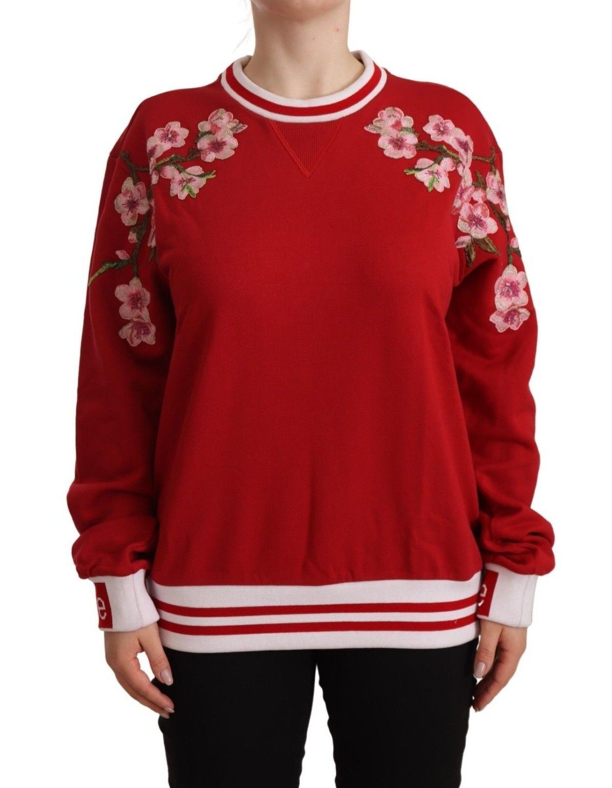 Maglione pullover #DGlove girocollo in cotone rosso