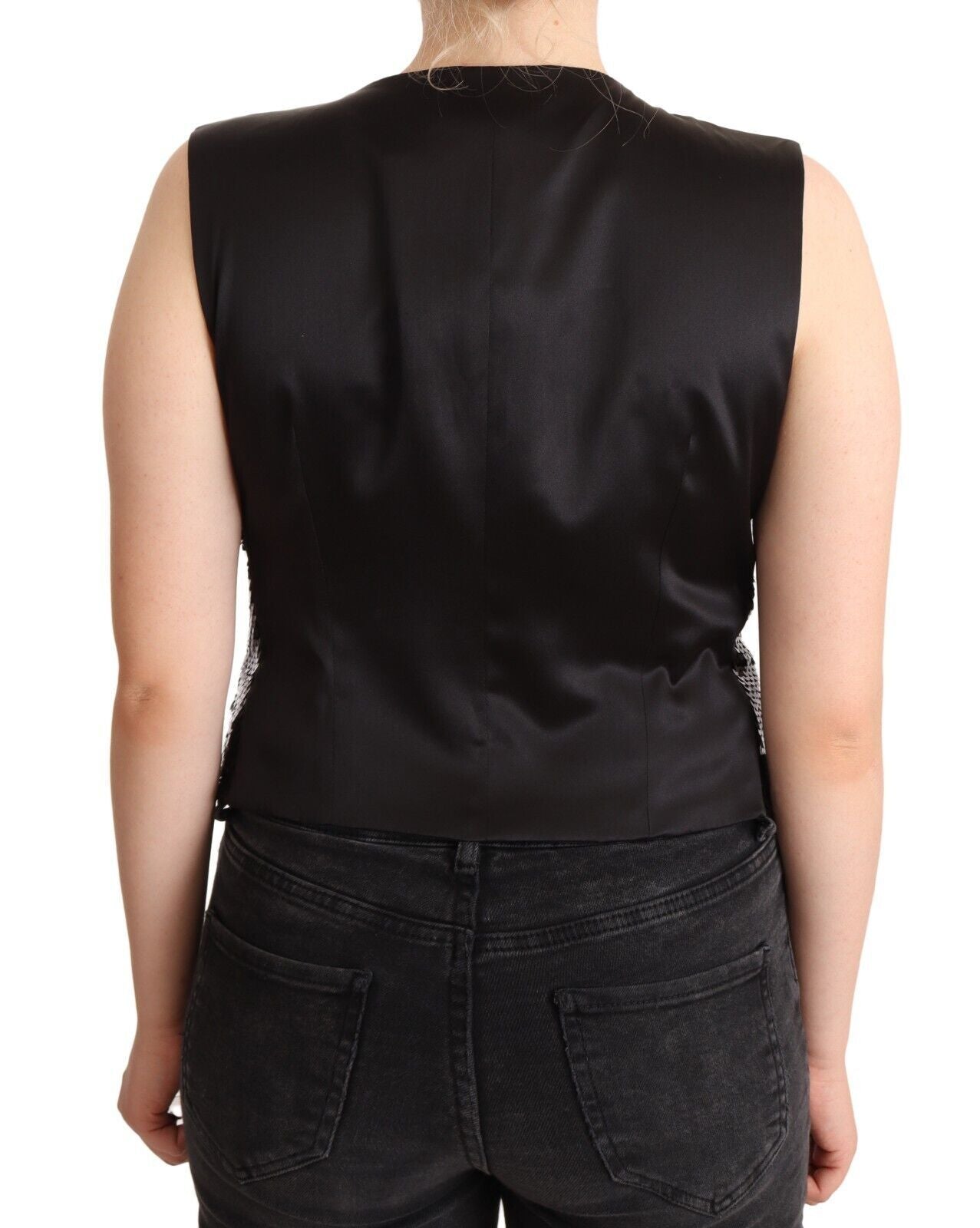 Dolce & Gabbana Elegant Black Sequined Sleeveless Vest Top