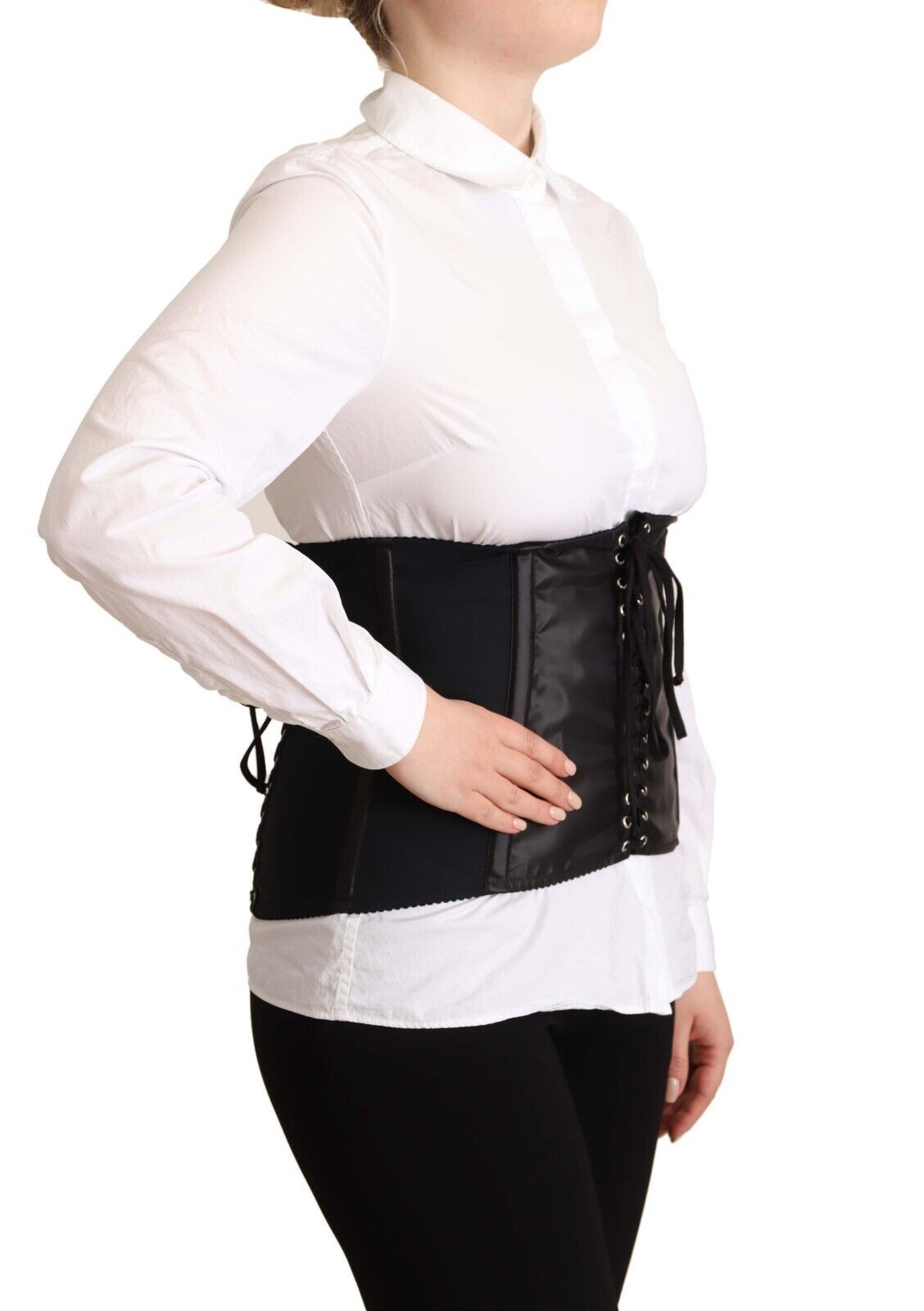 Chic Black Corset Belt Top