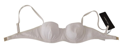 Intimo reggiseno a balconcino semi-imbottito in nylon bianco