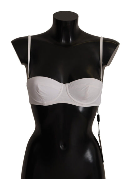 Intimo reggiseno a balconcino semi-imbottito in nylon bianco