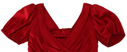 Rotes Seiden-Stretch-Meerjungfrauenkleid