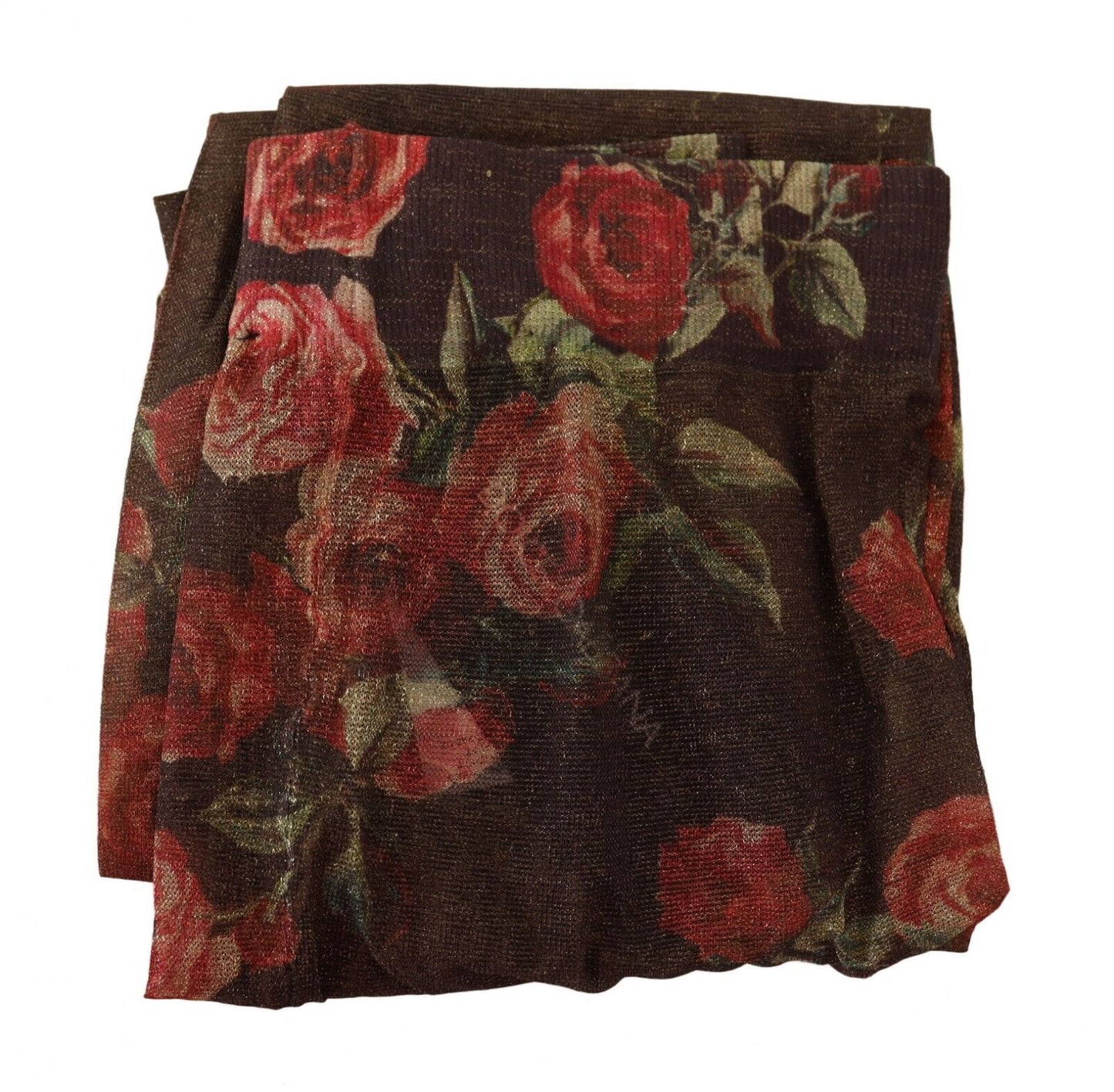 Schwarze Nylonstrumpfhose mit Blumenmuster