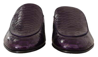 Scarpe con diapositive in pelle esotica viola