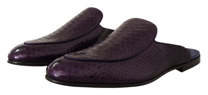 Scarpe con diapositive in pelle esotica viola