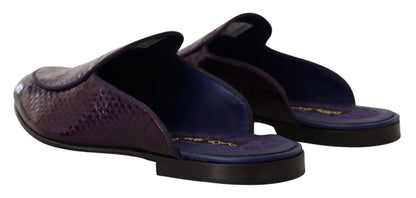 Scarpe con diapositive in pelle esotica viola