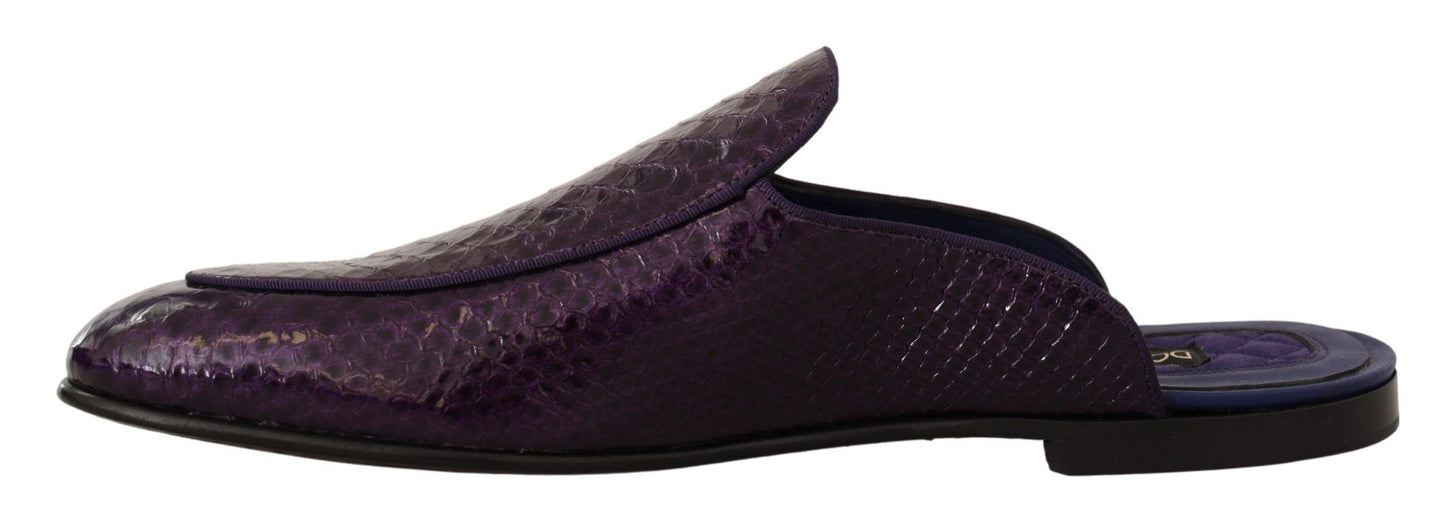 Scarpe con diapositive in pelle esotica viola