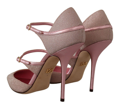 Rosa glitzernde Riemchensandalen, Mary Jane-Schuhe