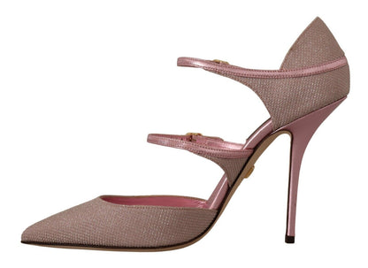 Sandali con cinturino glitterati rosa Mary Jane Shoes