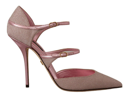 Sandali con cinturino glitterati rosa Mary Jane Shoes