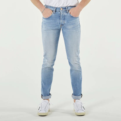 Jeans e pantaloni in cotone azzurro