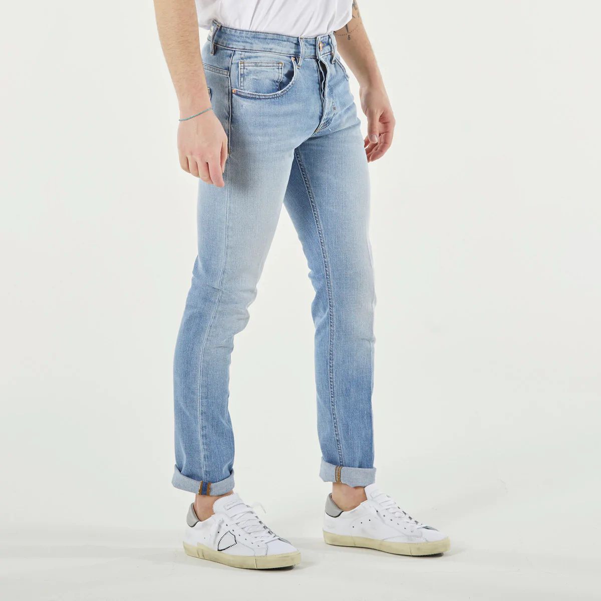 Jeans e pantaloni in cotone azzurro