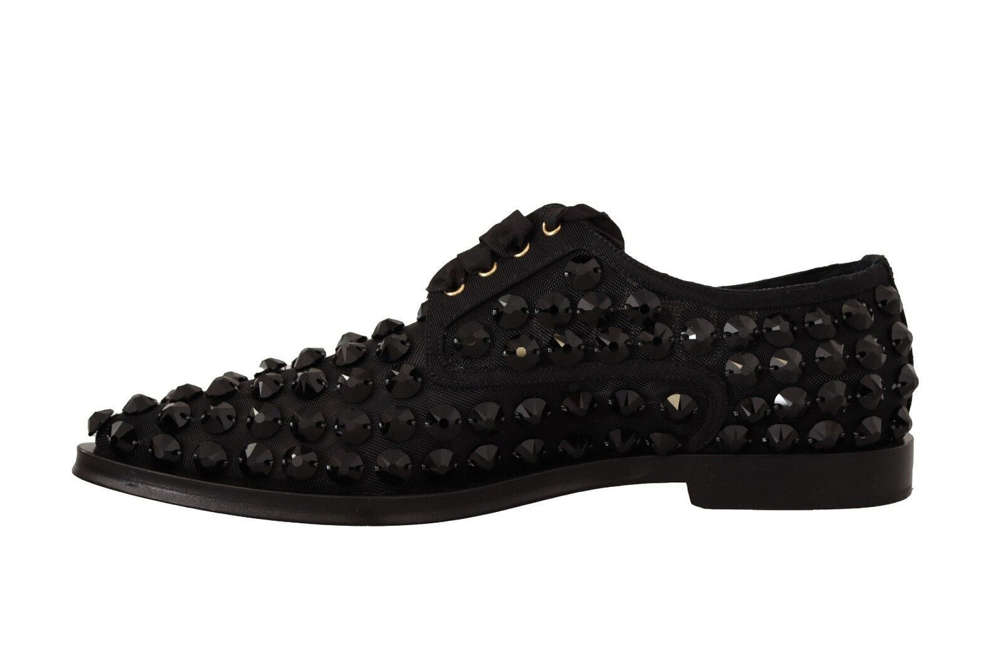 Elegant Gros Grain Lace-Up Jeweled Flats