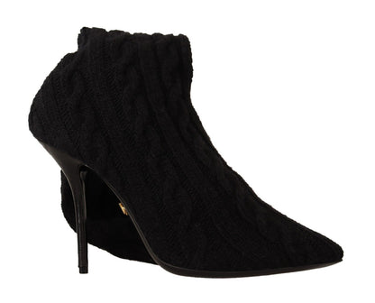 Elegant Stretch Sock Boots in Black