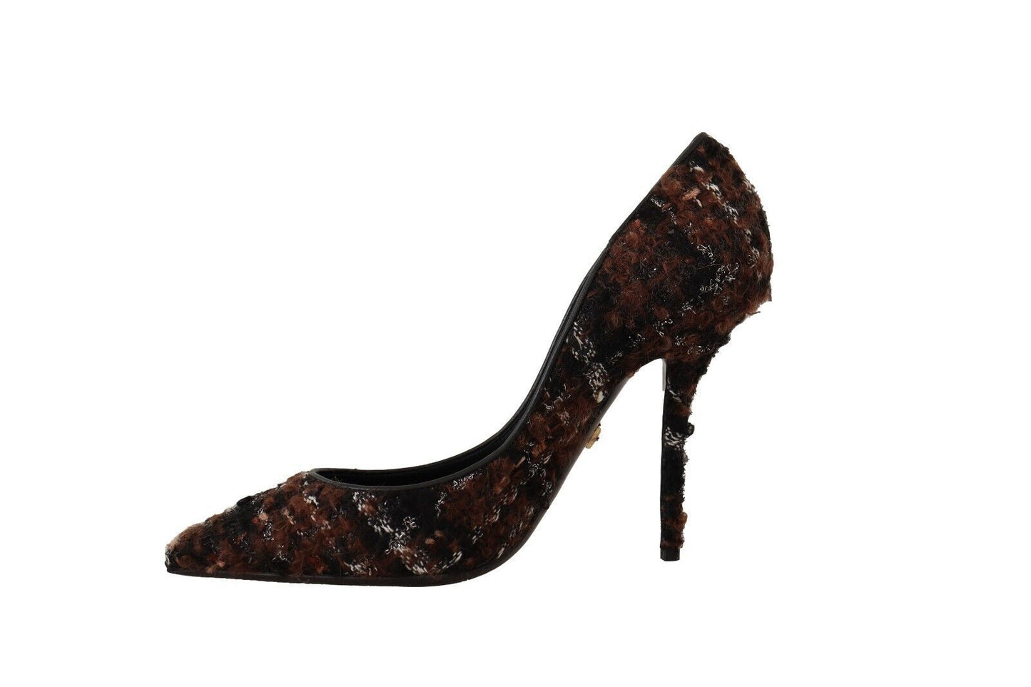 Mehrfarbige, spitze Stiletto-Pumps aus Tweed