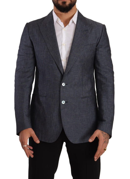 Giacca in Cotone Lino Blu Blazer TAORMINA