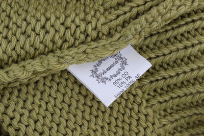 Grüner, ärmelloser Strickpullover aus Baumwollmischung