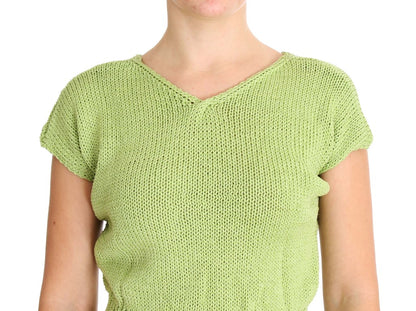 Maglione lavorato a maglia in misto cotone verde