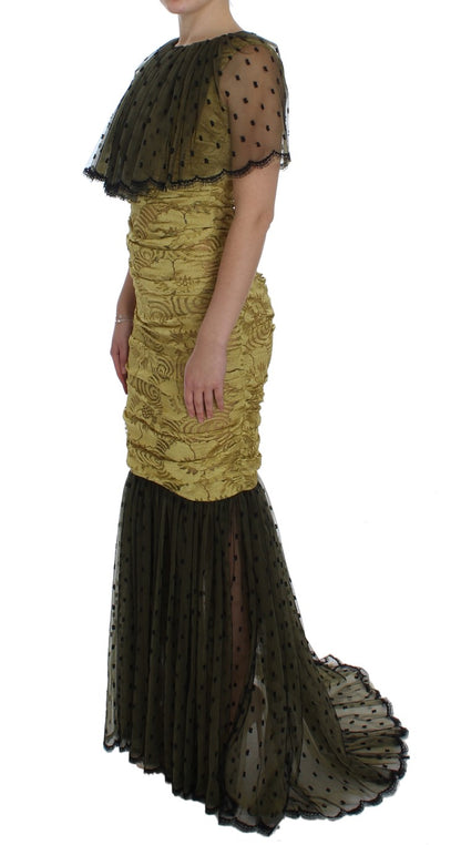 Robe Ricamo en dentelle florale jaune et noire