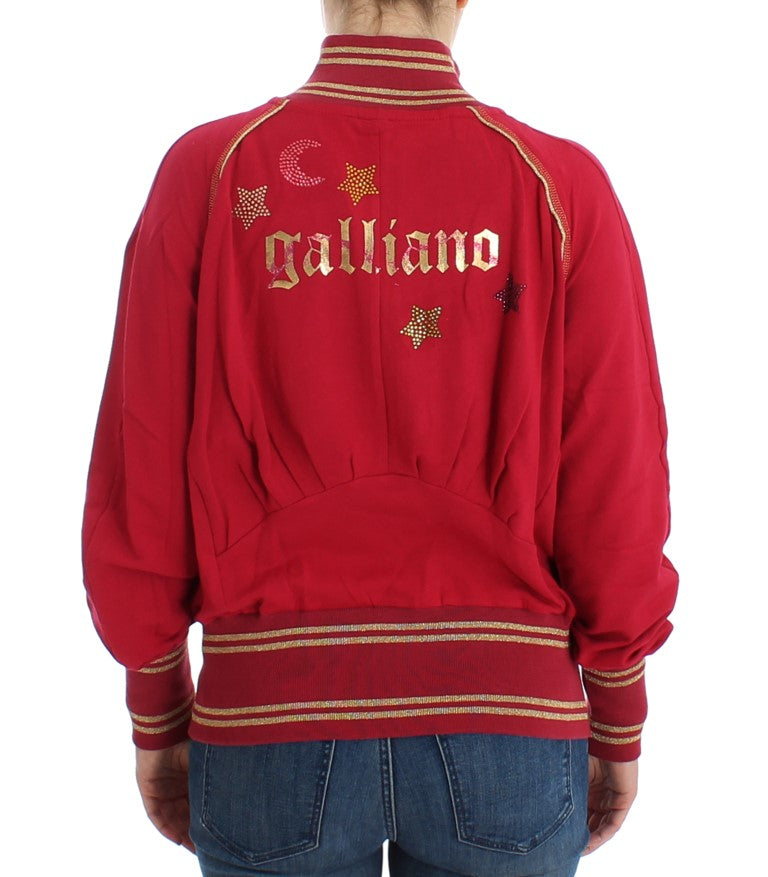 Maglione felpa con cardigan con zip finta rosa