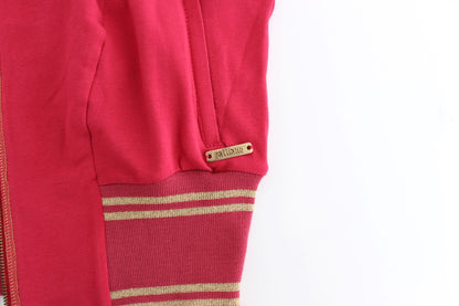 Sweat-shirt cardigan rose à fausse fermeture éclair