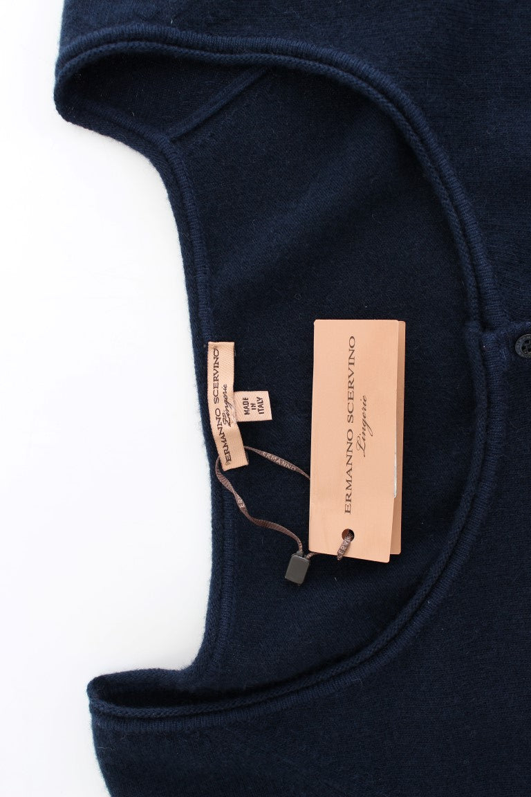 Blauer Kaschmir-Cardigan