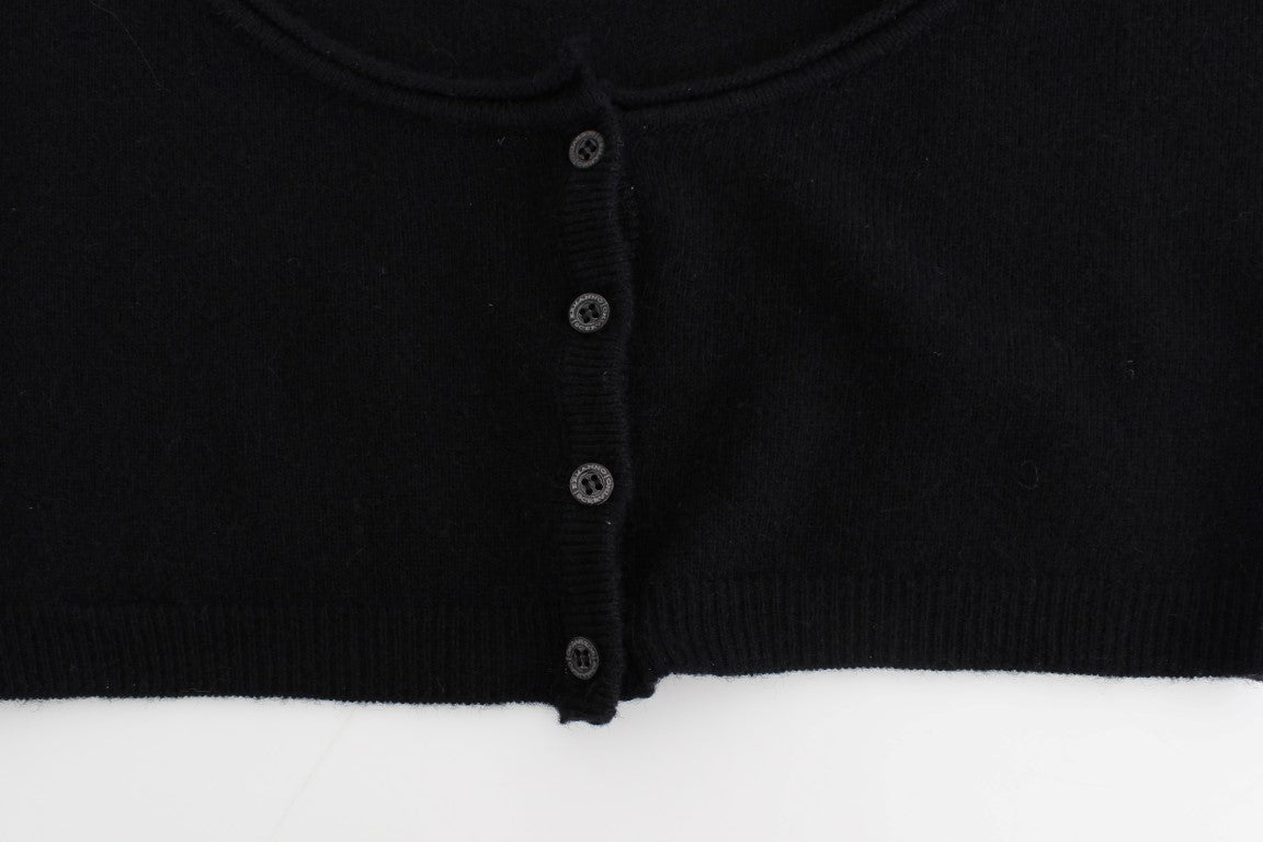 Maglione cardigan in cashmere nero