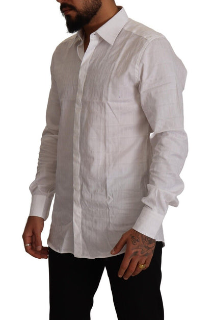 Dolce & Gabbana Elegant White Cotton Dress Shirt - Slim Fit