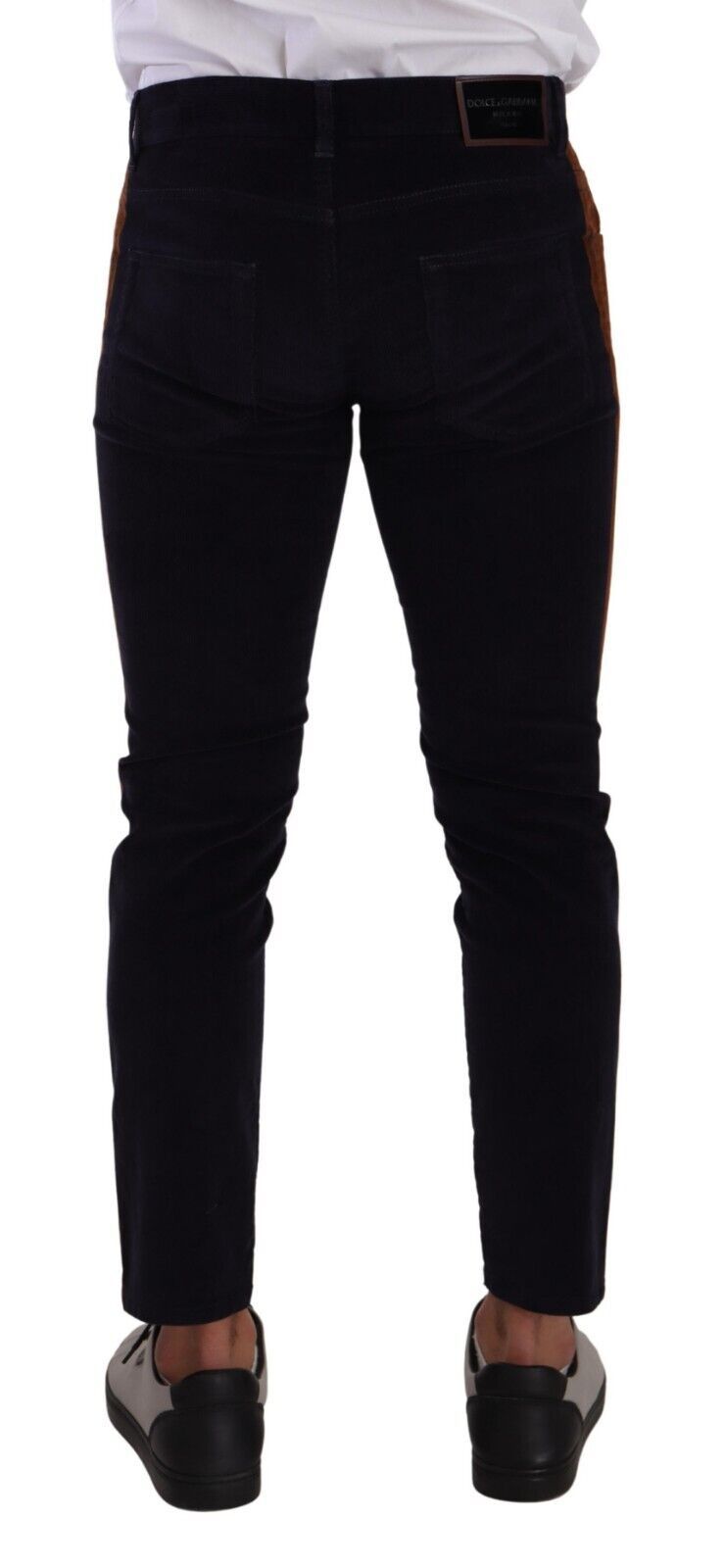 Blaue Skinny-Cordjeans aus Baumwollstretch