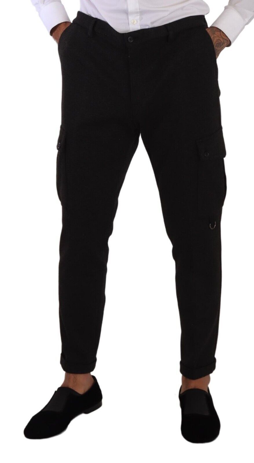 Dolce & Gabbana Sleek Skinny Cargo Pants in Timeless Black