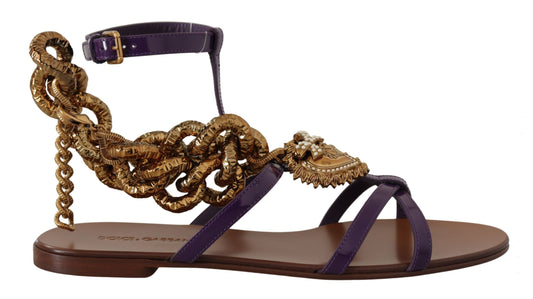 Scarpe sandali appartamenti Devotion in pelle viola