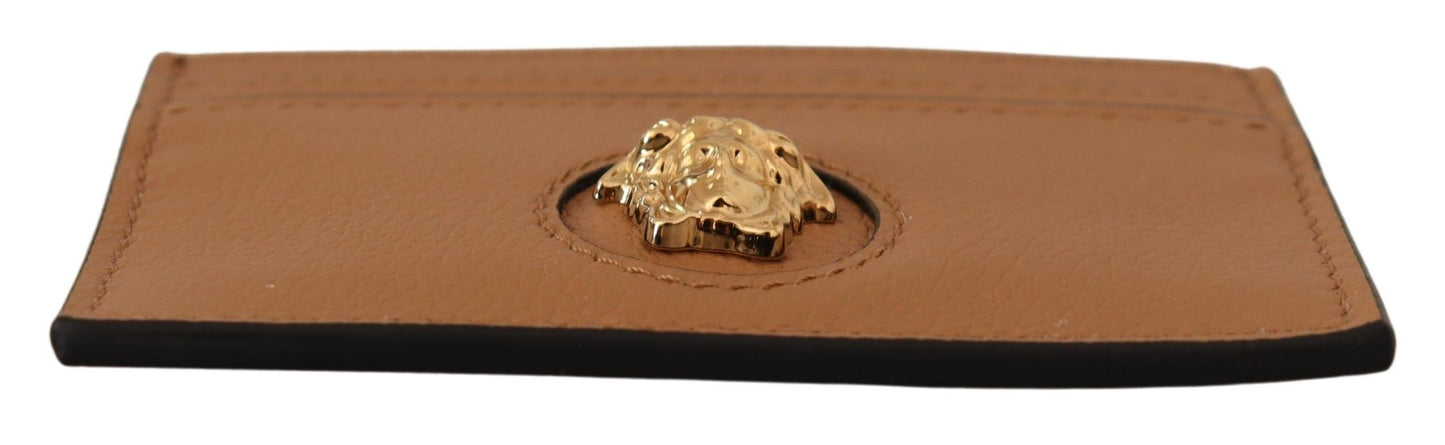 Elegant Medusa Calf Leather Card Holder