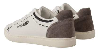 Scarpe da ginnastica casual LOVE in pelle bianca grigia